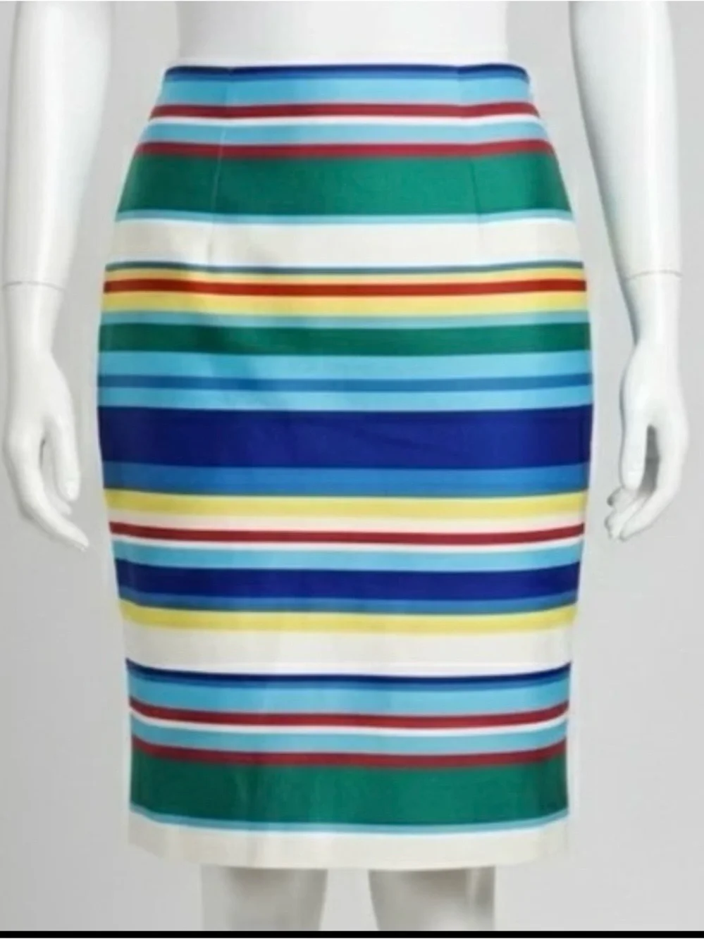 Talbots Multicolor Striped Pencil Skirt in Blue, Green, Yellow, Red